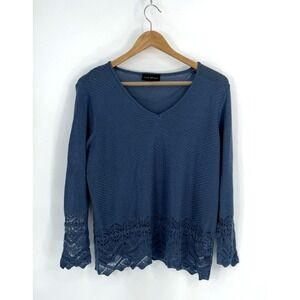 Lane Bryant Womens‎ 18/20 Top Lace Emboirdery Hem Sleeves